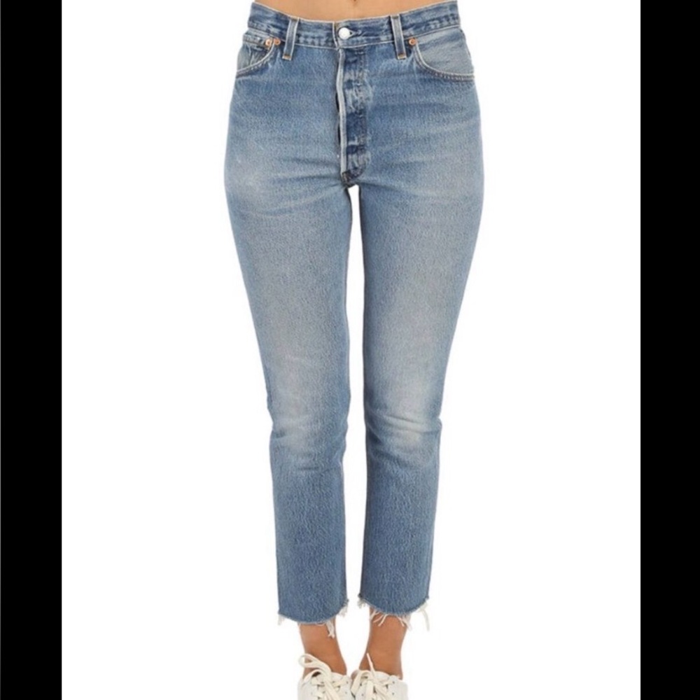 RE/DONE Levi's High Rise Ankle Crop Taper Jean Size 27